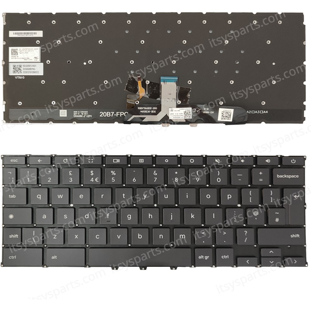 Keyboard Laptop Keyboard for ASUS Chromebook CX9400 CX9400CEA Flip C490 0KN1-BP1UK12 UK layout with power button Black OEM(Ref.40771UKBLPWBLACK)