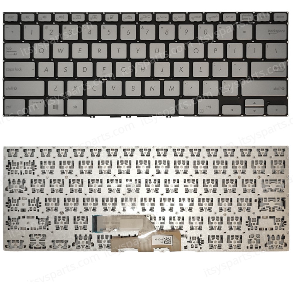 Keyboard Laptop Keyboard for ASUS zenbook flip 14 UX462 UX462DA UX462FA US layout Silver OEM(Ref.40775USNOFRSILVER)