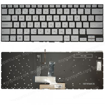 Keyboard Laptop Keyboard for ASUS zenbook flip 14 UX462 UX462DA UX462FA GR layout Silver OEM(Ref.40775GRNOFRSILBL)