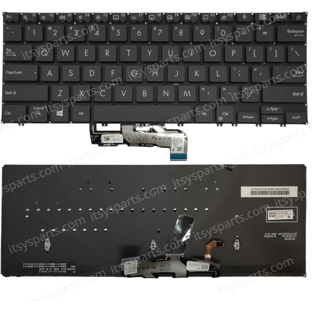 Keyboard Laptop Keyboard for Asus ExpertBook B9 B9450FA US layout Black OEM(Ref.40778USNOFRBL)