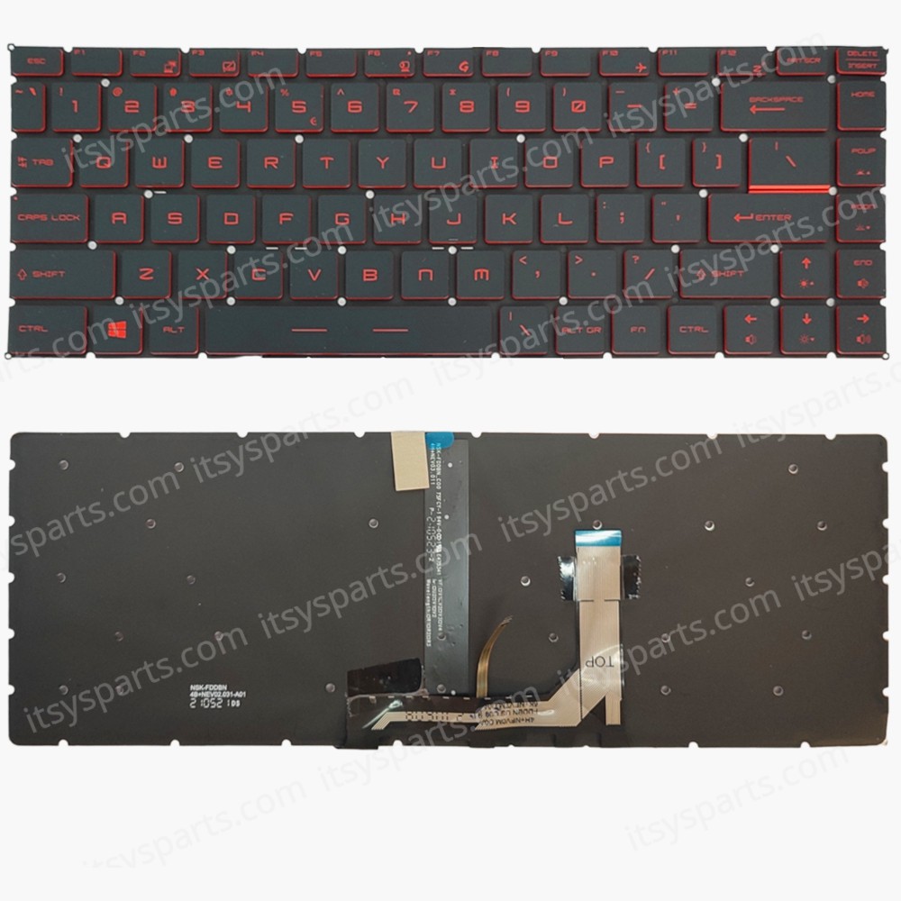 Keyboard Laptop Keyboard for MSI GS65 8SE 8SG 8SF Stealth GS65VR MS-16Q2 MS-16Q1 NSK-FDDBN 1D 9Z.NEVBN.D1D US layout Red Characters with Backlight OEM(Ref.40783USNOFRBLRED)