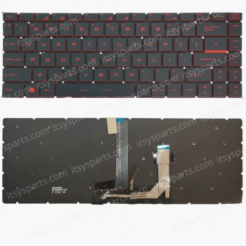 Keyboard Laptop Keyboard for MSI GS65 8SE 8SG 8SF Stealth GS65VR MS-16Q2 MS-16Q1 NSK-FDDBN 1D 9Z.NEVBN.D1D US layout Red Characters with Backlight OEM(Ref.40783USNOFRBLRED)