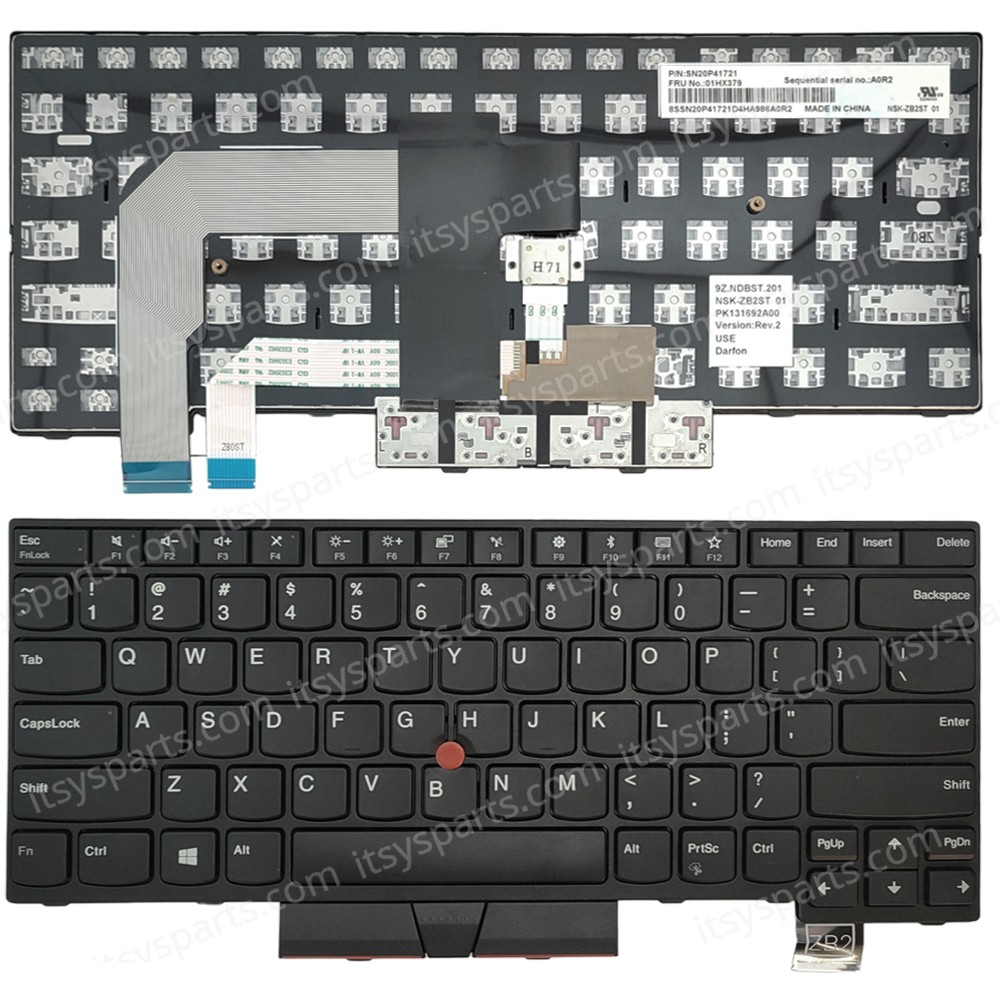 Keyboard Laptop Keyboard for Lenovo T470 T480 Type 20MU,20MV A475 A485 Type 20L5,20L6 US layout Black with Pointer OEM(Ref.40787USPOINTER)