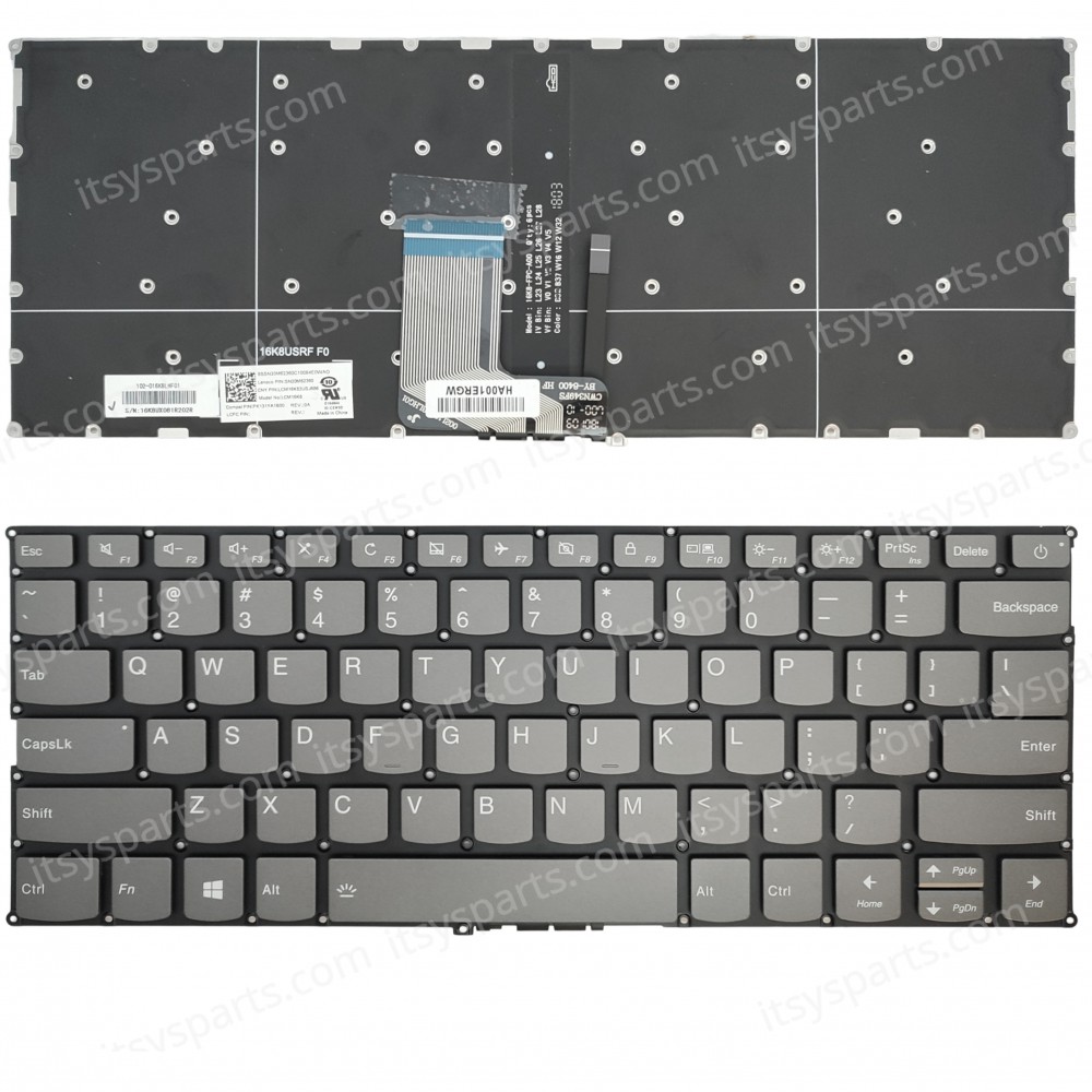 Keyboard Laptop Keyboard for Lenovo Ideapad 320s-13ikb 320S-13IKB U 320S-13IKB US layout Grey with Backlight OEM(Ref.40773USBL)