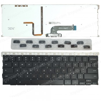 Keyboard Laptop Keyboard for Google Chromebook Pixel 68000130 PK130QH1B NSK-G21BC 01 US layout Black with Backlight OEM(Ref.40812USNOFRBL)