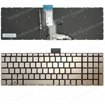 Keyboard Laptop Keyboard for HP ENVY X360 15M 15-BP00 15-BP015 15-BS 15-BW 250 G6 15-CC 17-AE 15-CK 15-BP 15-CD US Layout Gold with Bachlight OEM(Ref.40801USNOFRAMEBL)