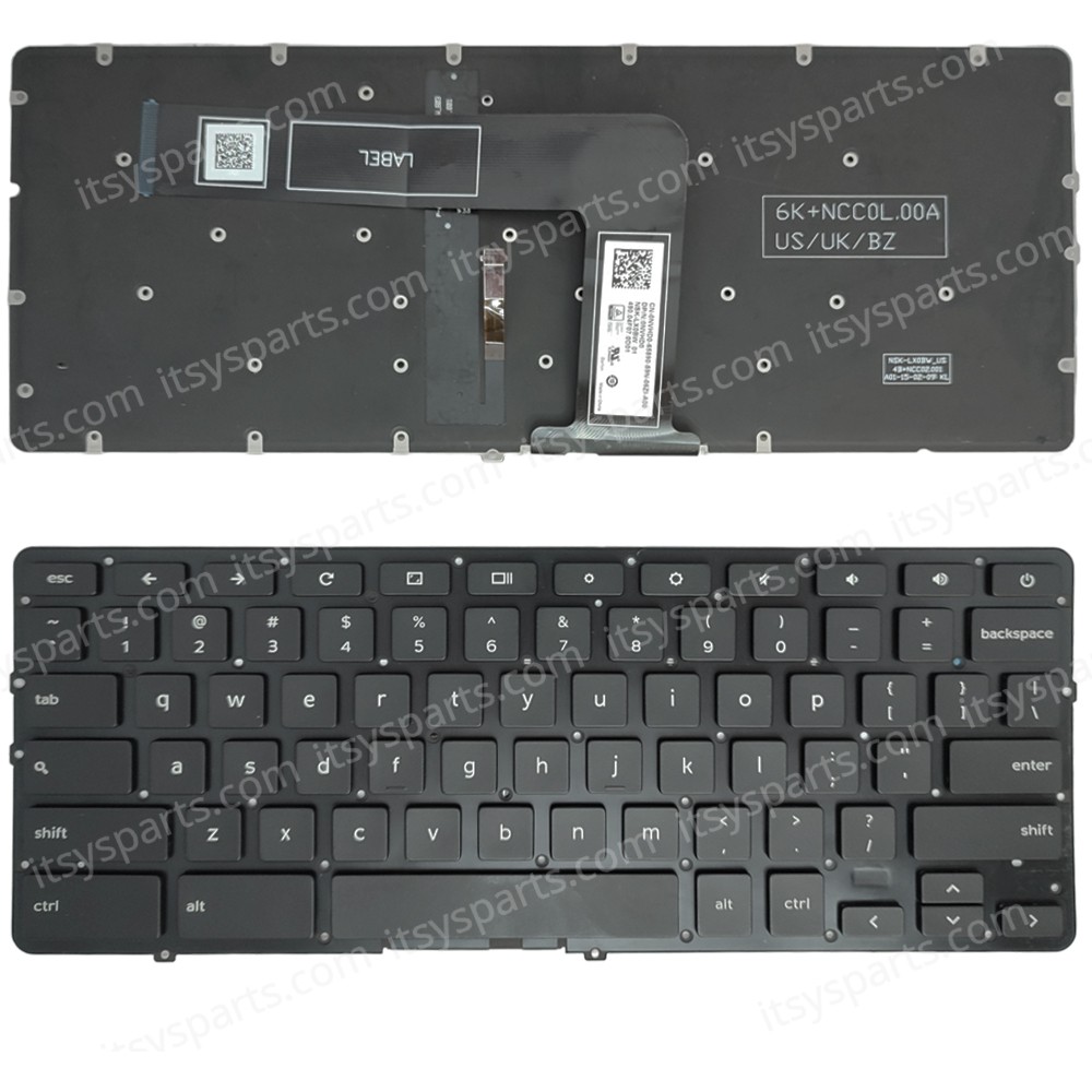 Keyboard Laptop Keyboard for Dell Chromebook 13 7310 13-7310 NVHD0 0NVHD0 US layout Black OEM(Ref.40820USNOFRBL)