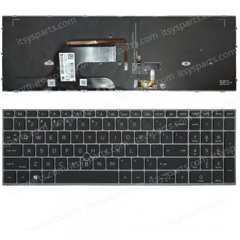 Keyboard Laptop Keyboard for HP Zbook Fury 15 G7 US layout Pointer Grey Frame with Backlight OEM(Ref.40821USBL)