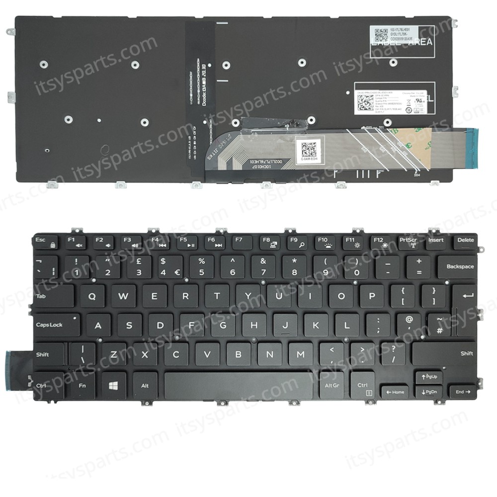 Keyboard Laptop Keyboard for Dell Inspiron 14 5480 5480 5481 5482 5485 5488 C1PRN 0C1PRN US layout Black with Backlight OEM(Ref.40824UKNFBL)