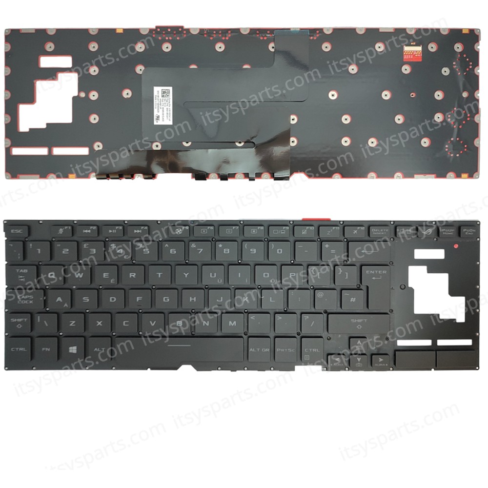 Keyboard Laptop Keyboard for Asus RoG Zephyrus GX701 GX701GV GX701GW GX701GX GX701GWR GX701GXR GX701GVR GX701LV GX701LWS GX701LXS US layout Black with Backlight OEM(Ref.40825UKNOFRBL)