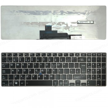 Keyboard Laptop Keyboard for Toshiba Tecra Z50-A Z50-A1501 Z50-A1502 Z50-A1503 Z50-A1510 UK layout Grey Frame with Pointer OEM(Ref.40832UK) 