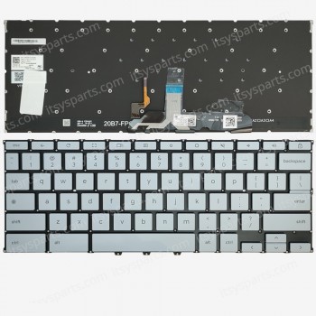 Keyboard Laptop Keyboard for ASUS Chromebook Flip CX5 CX5400 CX5400FMA 0KN1-D51US12 US layout Silver with Backlight OEM(Ref.40838USNOFRBL) 