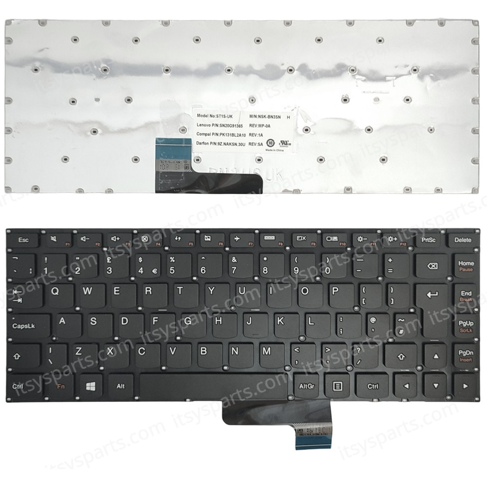 Keyboard Laptop Keyboard for Lenovo YOGA 2 13 YOGA 3 14 700-14ISK E31-70 E31-80 UK layout Black OEM(Ref.40474UK) 