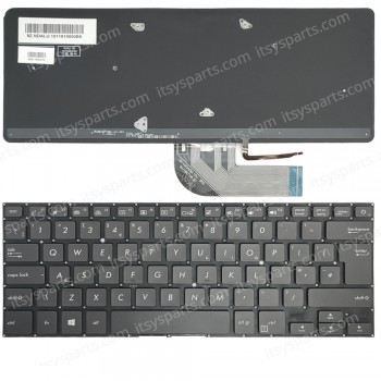 Keyboard Laptop Keyboard for ASUS PRO B9440U B9440UA 0KNX0-F620UK00 NSK-WJ1BU 0KN1-181UK13 9Z.NDABU.10U UK layout Black OEM(Ref.40842UKNOFRBL) 