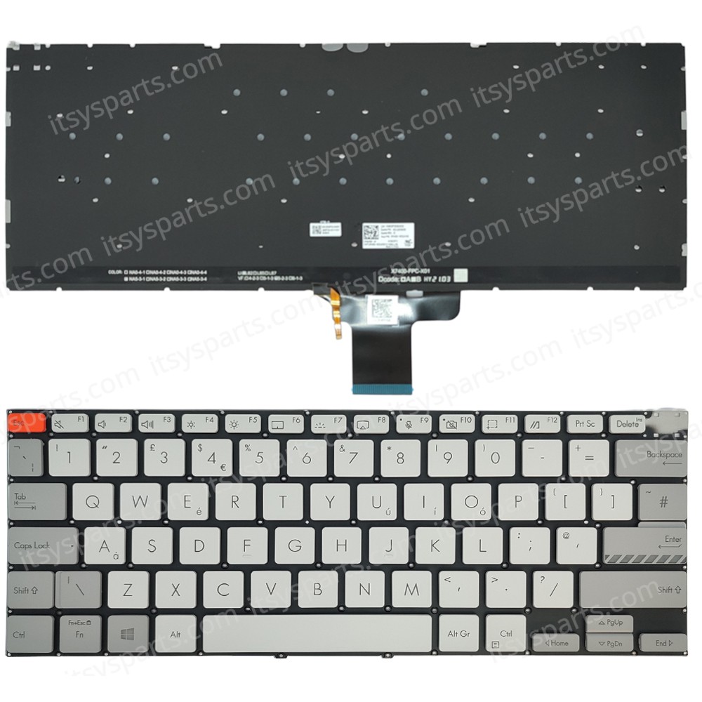 Keyboard Laptop Keyboard for ASUS pro 14 m3400 M3400QA red ESC key 1603UK00 ASM20P2 0KNB0-1603UK00 OEM(Ref.40764UKWHITEBL)