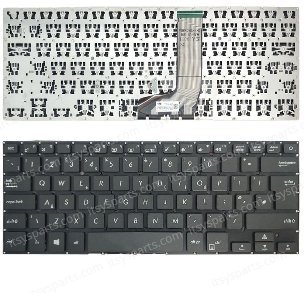 Keyboard Laptop Keyboard for ASUS X411 X411 X411U X411UQ X411SC X411UV X411UA X411UN X411UF X406 S4200 UA S4200UN S4200UQ UK layout Black OEM(Ref.40815UKNOFR)
