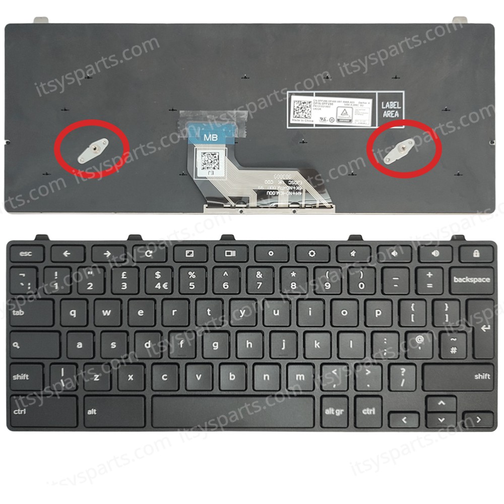 Keyboard Laptop Keyboard for Dell Latitude 11-3189 3180 3380 0PFV66 PFV66 US layout Black OEM(Ref.40847UK) 