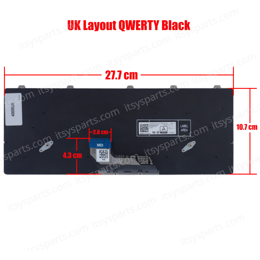 Laptop Keyboard - Keyboard for Dell Latitude 3180 3189 3380 series 0D4VF8 D4VF8 (Ref. 40695UK)