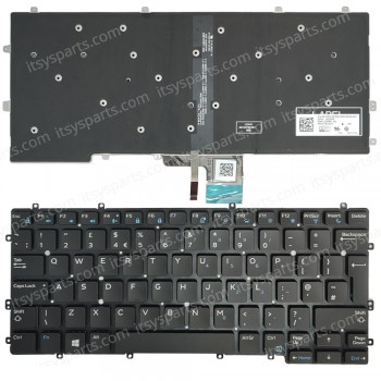 Keyboard Laptop Keyboard for DELL LATITUDE 7370 E7370 08T5PP 8T5PP UK layout Black OEM(Ref.40849UKNOFRBL) 