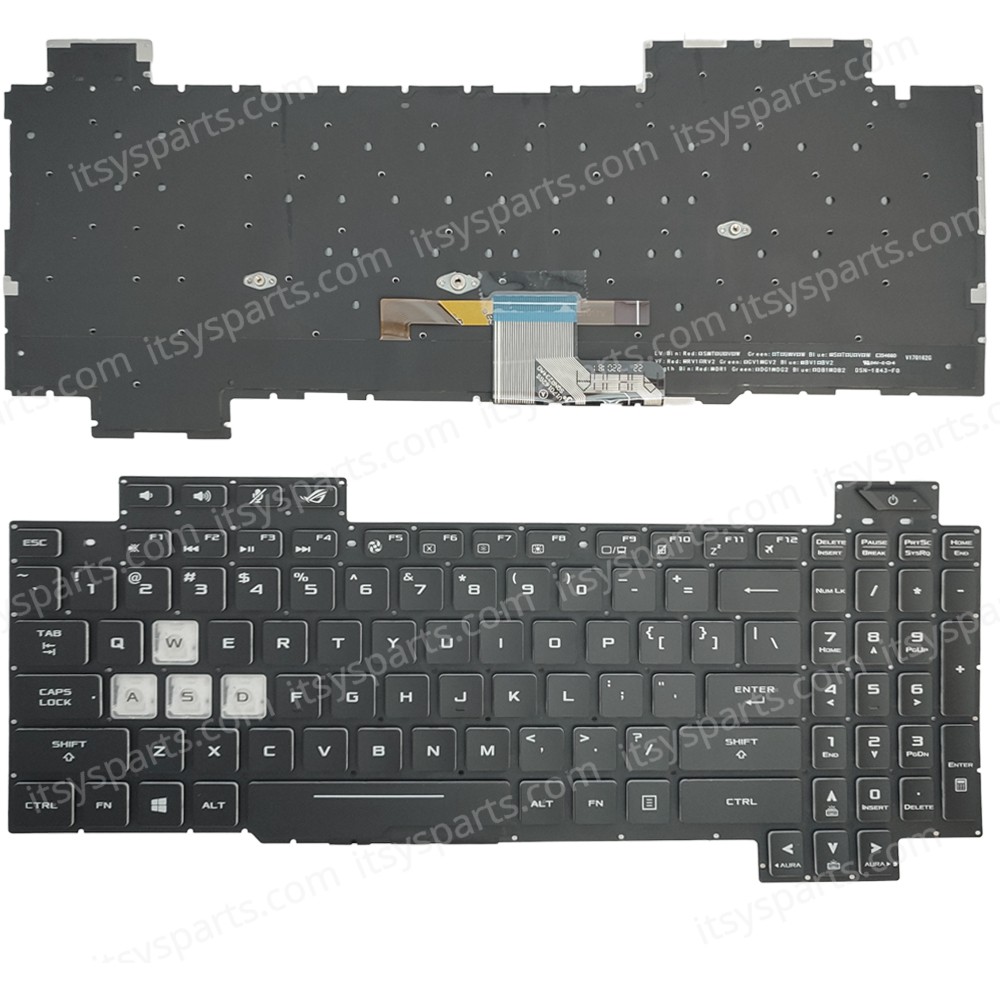 Keyboard Laptop Keyboard for ASUS Strix Scar GL704 GL704GV GL704GM GL704GW US layout Black with RGB Backlight OEM(Ref.40850USNOFRBL) 