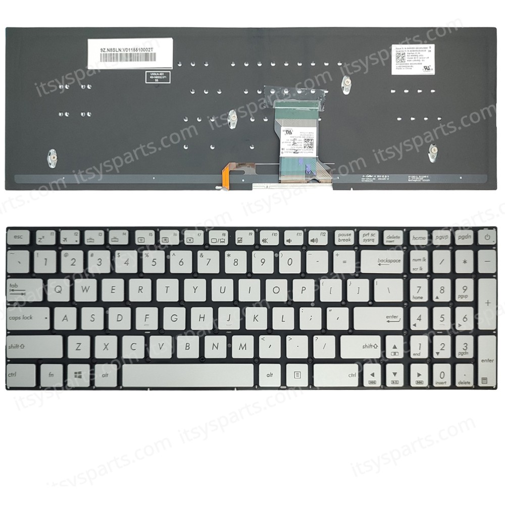 Keyboard Laptop Keyboard for ASUS Q501 N501VW G501VW US layout Silver with Backlit OEM(Ref.40805USSILNOFRBL)