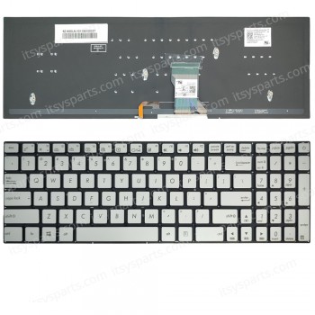 Keyboard Laptop Keyboard for ASUS Q501 N501VW G501VW US layout Silver with Backlit OEM(Ref.40805USSILNOFRBL)