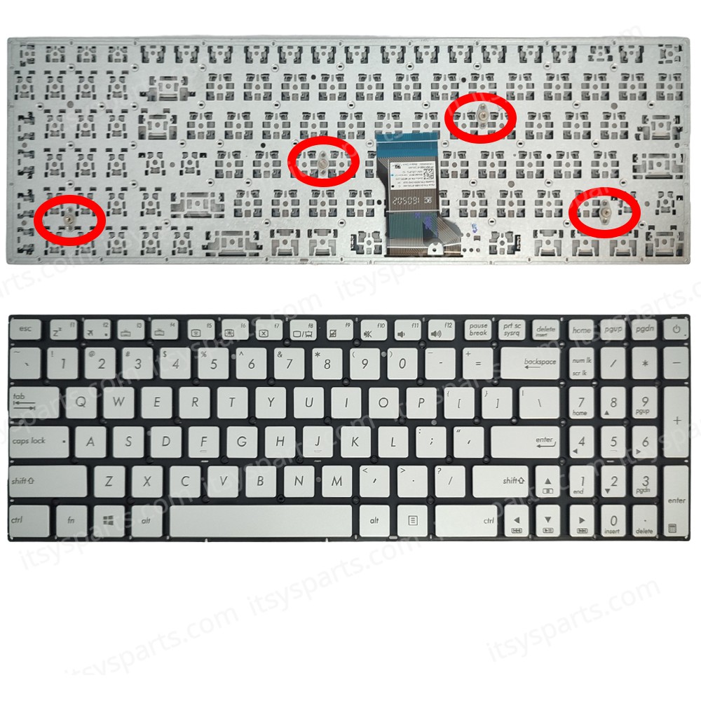 Keyboard Laptop Keyboard for ASUS 0KNB0-6720UI00 AEBK5R01020 9Z.N8SBQ.V0G NSK-USUPQ 1D 0KNB0-662MUS00 9Z.N8SPQ.U1D NSK-USVBQ 01 AEBK5U02020 OEM(Ref.40805USSILNOFR)