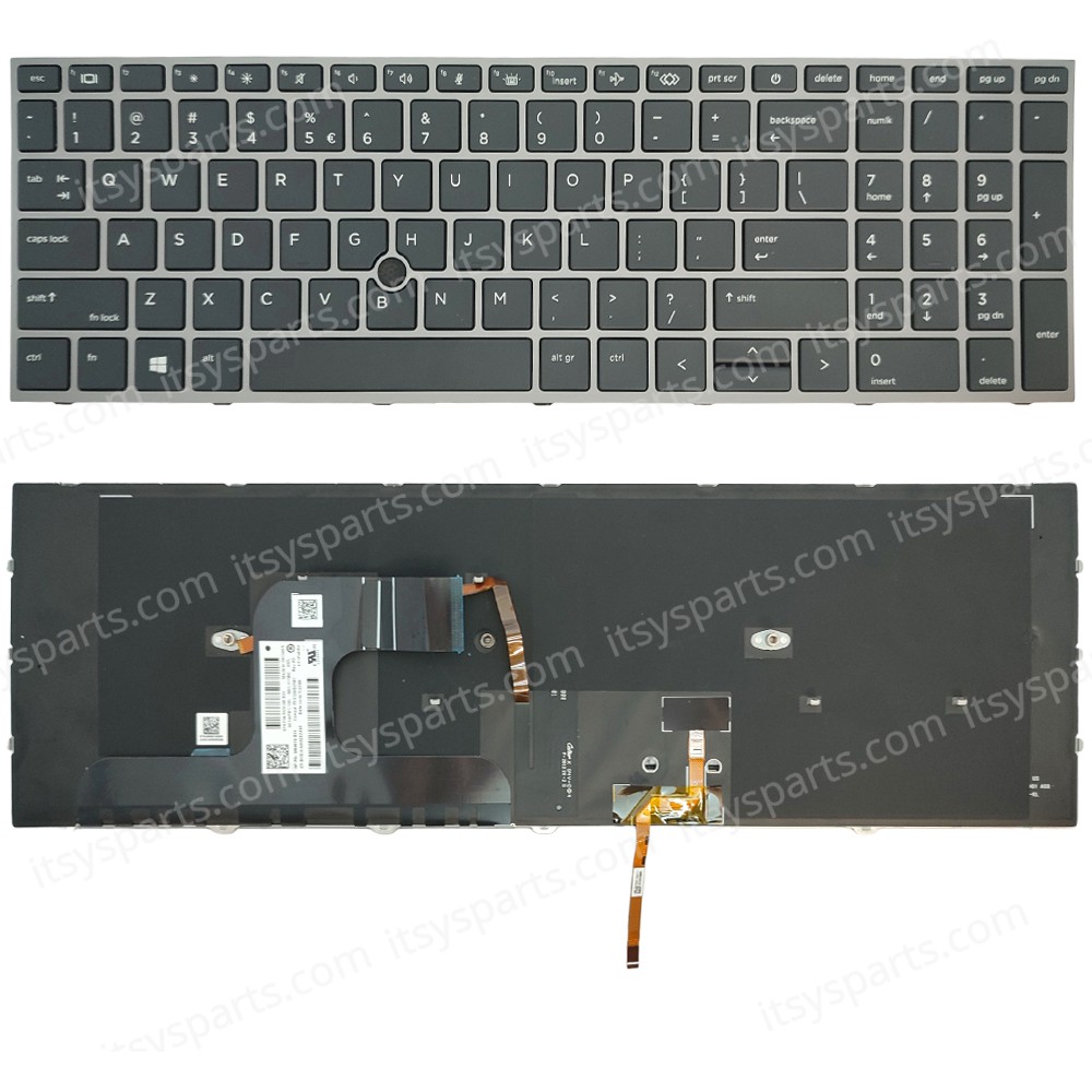 Keyboard Laptop Keyboard for HP ZBOOK Fury 17 G7 M04679-B31 M20128-B31 US layout Grey Frame with Backlit OEM(Ref.40853USBL) 