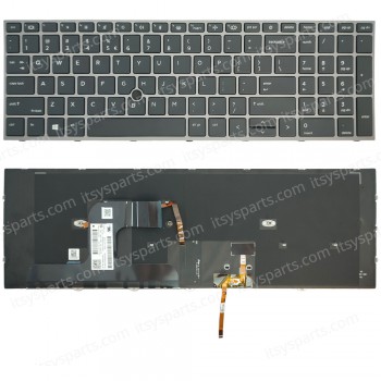 Keyboard Laptop Keyboard for HP ZBOOK Fury 17 G7 M04679-B31 M20128-B31 US layout Grey Frame with Backlit OEM(Ref.40853USBL) 