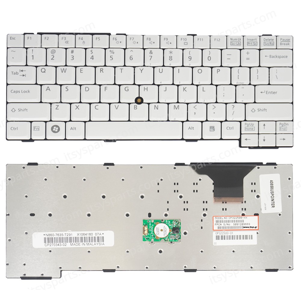 Laptop Keyboard for Fujitsu E8010 E8110 E8210 E8310 E8410 E8420 US Pointer White ( SKU.40858USPOINTER ) 