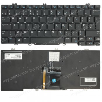 Keyboard Laptop Keyboard for Dell Latitude 7290 5289 5290 5290 7280 5280 7380 7389 7390 346TJ 0346TJ UK layout Black with Backlit OEM(Ref.40781UKNOFRBL)