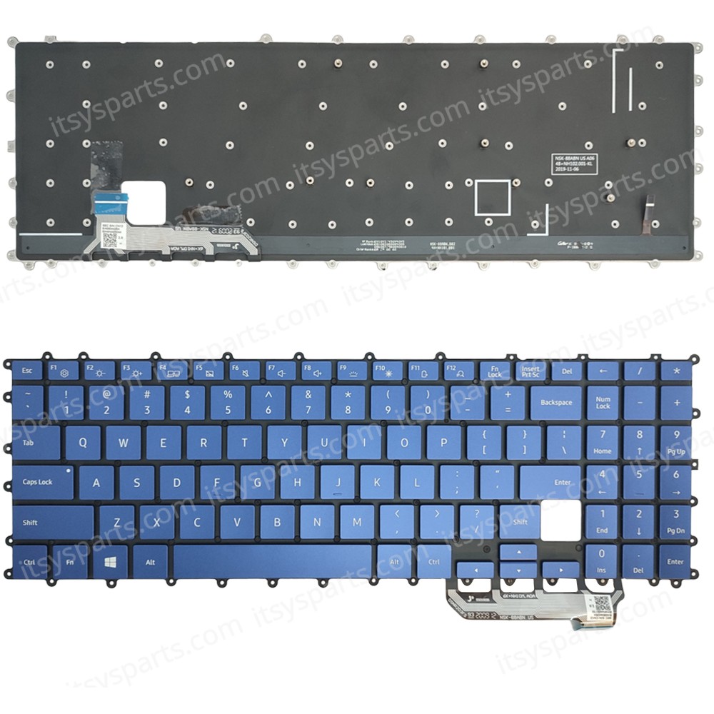 Keyboard Laptop Keyboard for Samsung Galaxy Book Flex NP950QCG K01CA K01DE K01US K03US X01DE BA5904428A US Blue OEM(Ref.40864USNOFR) 