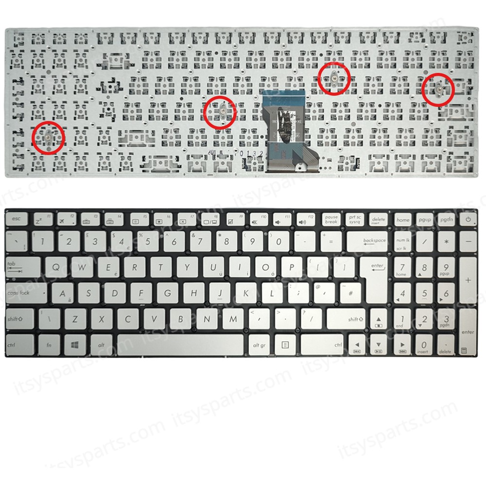 Keyboard Laptop Keyboard for ASUS N501 N501JW G501 UX501J UK Layout Silver OEM(Ref.40802UKNOFRSIL)
