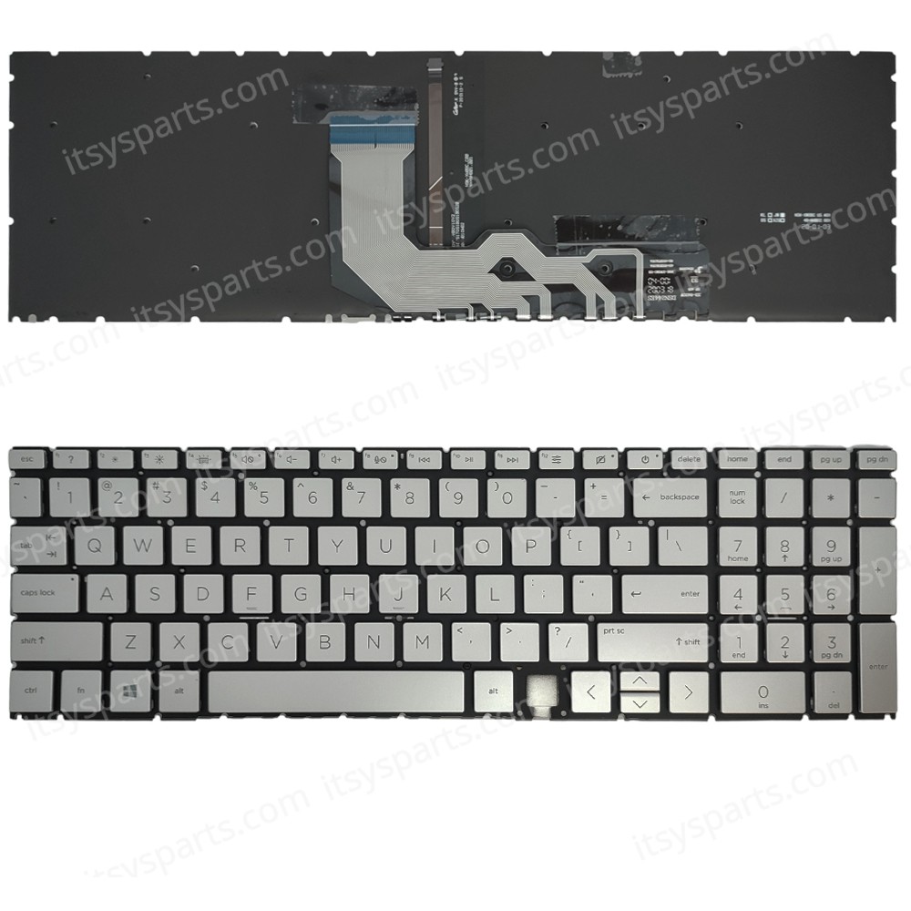 Keyboard Laptop Keyboard for HP ENVY X360 15-ED 15M-ED 15-AG 15-EE 15M-EE 17-CG 17T-CG 17M-CG US layout Silver with Backlight OEM(Ref.40818USSILNOFRBL)