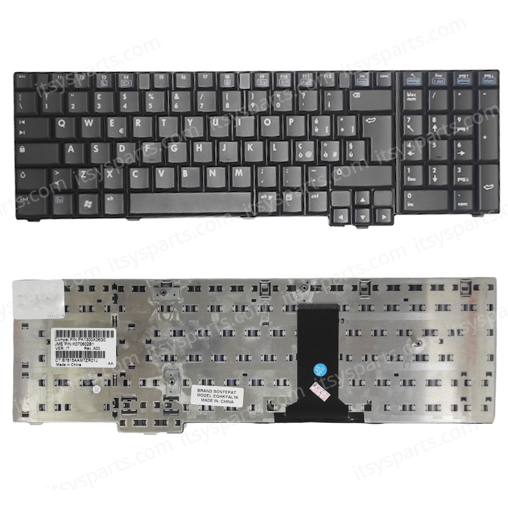 Keyboard Laptop Keyboard for HP 8710P 8710w PK1300X04H0 PK13ZKF2X00 PK1300X06G0 UK OEM (Ref.40871UK) 