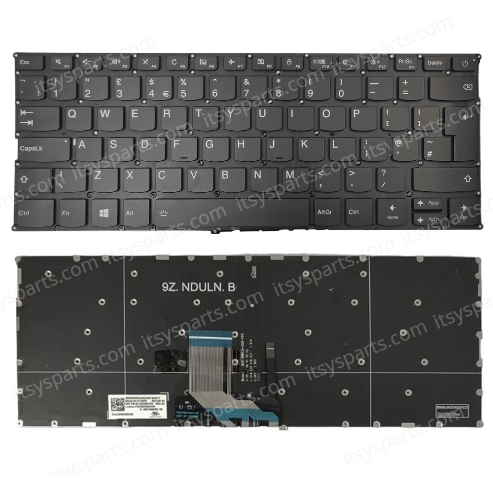 Keyboard Laptop Keyboard for Lenovo Ideapad 320s-13ikb 320S-13IKB U 320S-13IKB 9Z.NDULN.A01 UK layout Grey OEM(Ref.40773UKBLBLBLACK)