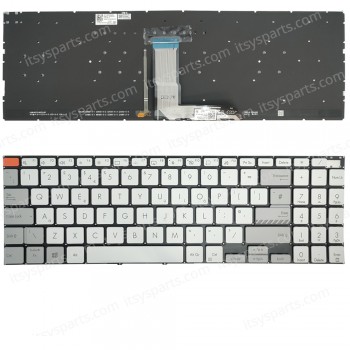Keyboard Laptop Keyboard for ASUS Vivobook Pro 16X M7600 X7600 M7600QE M7600QA M7600QC US Silver with Backlit OEM (Ref.40873USNOFRBL) 