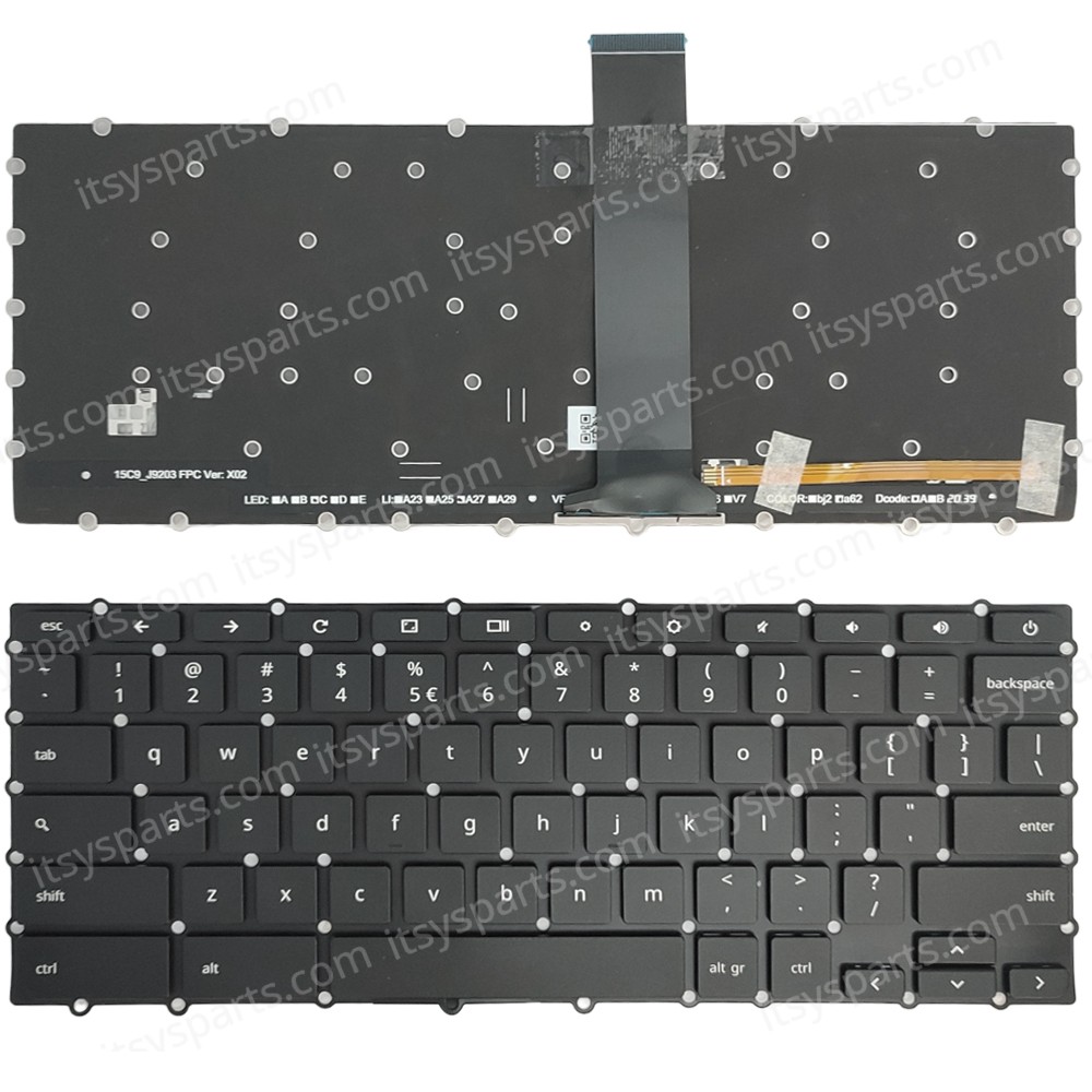 Keyboard Laptop Keyboard for Acer Chromebook C Series CB314-1H CB314-3H US Black with Backlit OEM (Ref.40876USNOFRBL) 