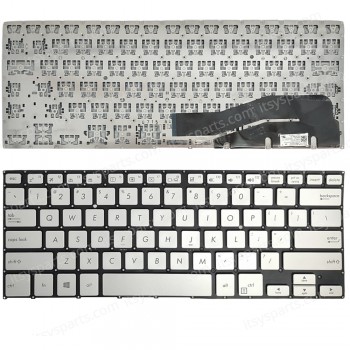 Laptop Keyboard - Keyboard for Asus Asus Q405UA TP410UA TP410UR TP410UF US Silver OEM (Ref. 40718USNOFRSILVER)