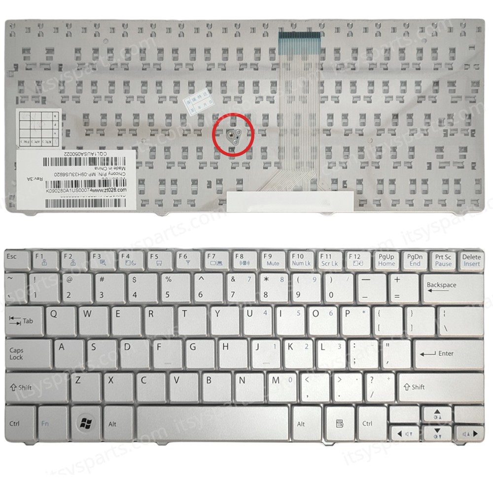 Keyboard Laptop Keyboard for LG T280 T290 MP-09H33US6920 AEW73009802 US Silver OEM (Ref.40879USSIL) 