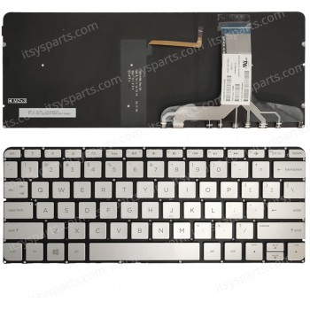 Keyboard Laptop Keyboard for HP Spectre 13-V PK131J41B00 SN7146BL1 SG-83210-XUA US Silver with Backlit OEM (Ref.40881USSILNOFRBL) 