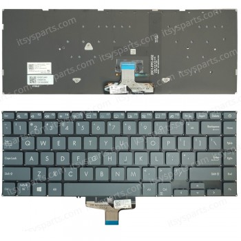 Keyboard Laptop Keyboard for ASUS UX435 UX435EAL UX435EGUS UX435EA UX435EGL US Grey with Backlit OEM(Ref.40886USNOFRBL) 