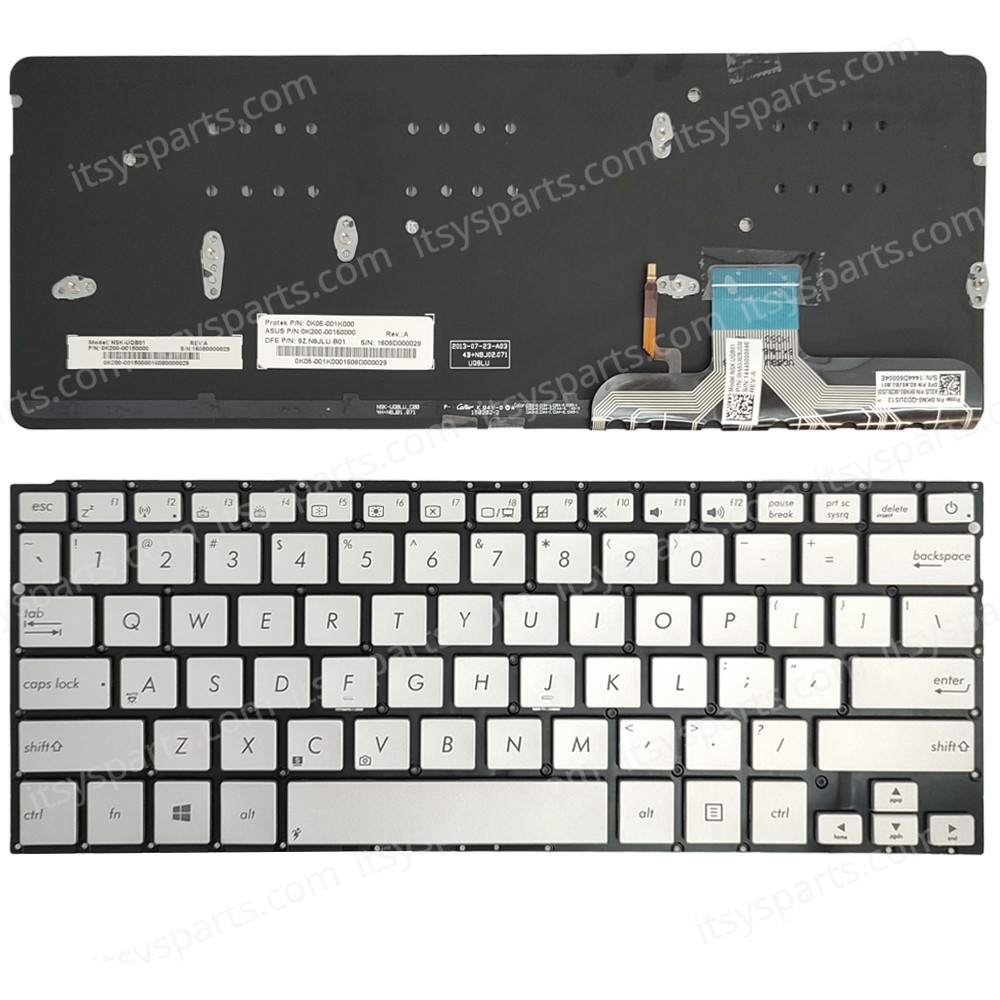 Keyboard Laptop Keyboard for ASUS UX301 UX301L UX301LA US Silver with Backlit OEM(Ref.40888USSILNOFRBL) 