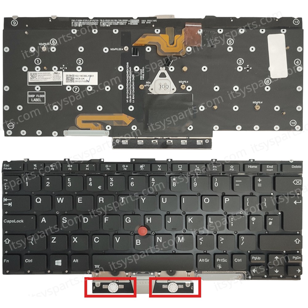 Keyboard Laptop Keyboard for Lenovo thinkpad X1 titanium 9th UK layout Black with Backlight and Pointer OEM(Ref.40846UKNOFRBL) 