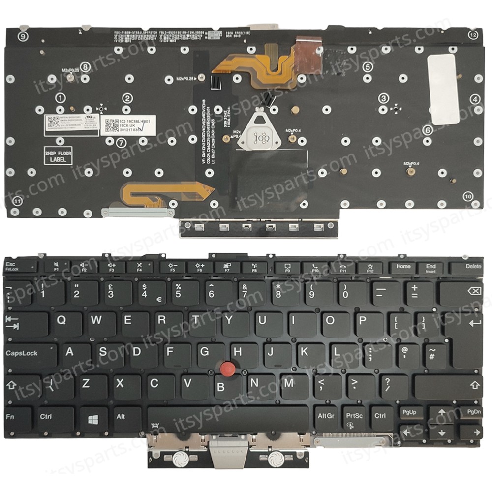 Keyboard Laptop Keyboard for Lenovo thinkpad X1 titanium 9th UK layout Black with Backlight and Pointer OEM(Ref.40846UKNOFRBL) 