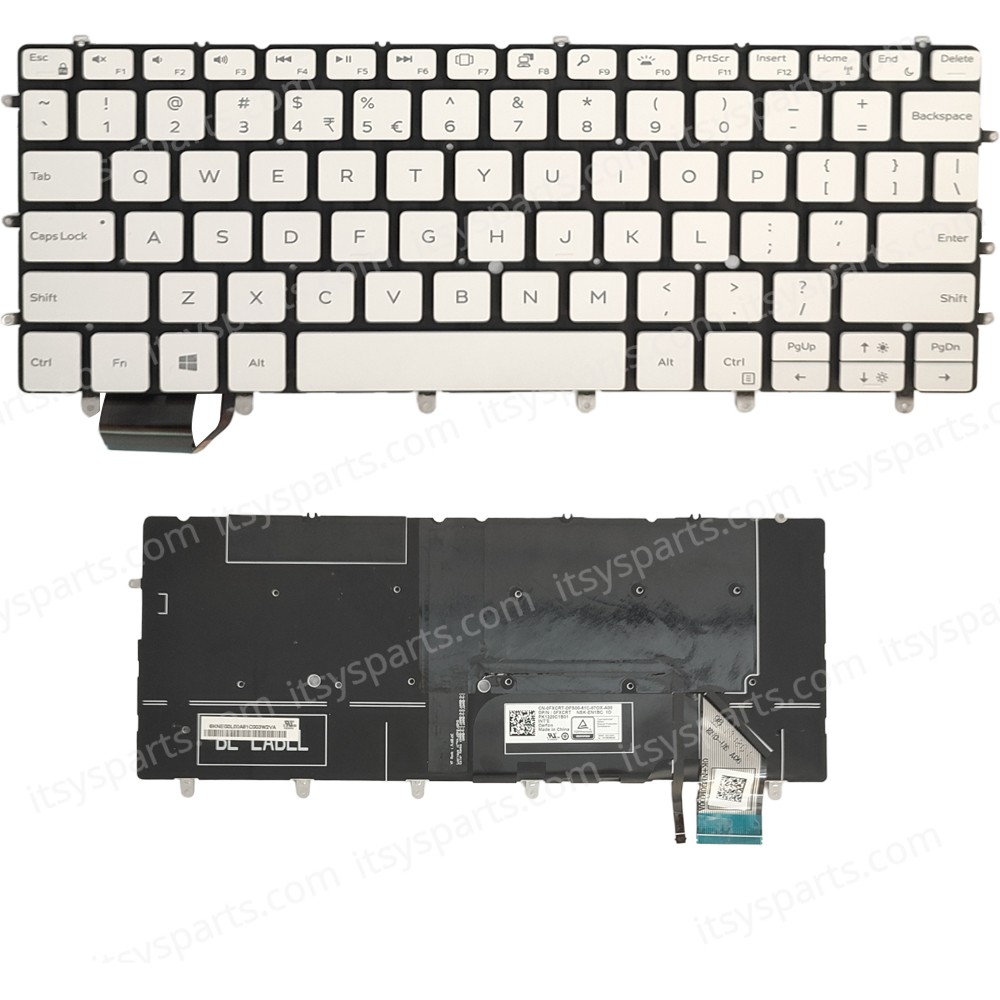 Keyboard Laptop Keyboard for Dell XPS 13 9380 9370 7390 FXCRT 0FXCRT FVW9W 0FVW9W 3DKJJ 03DKJJ US White with Backlit OEM(Ref.40890USWHITENOFRBL) 