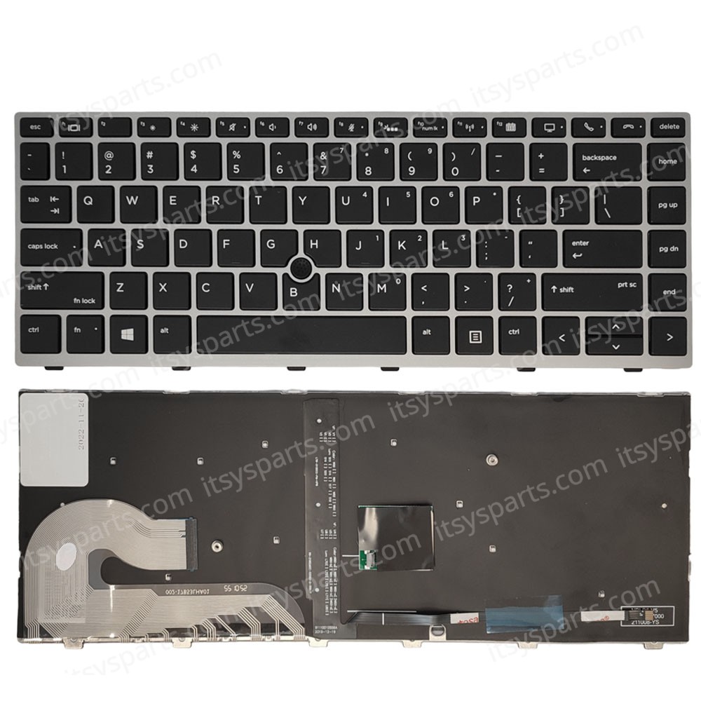 Keyboard Laptop Keyboard for HP EliteBook 840 G5 846 G5 745 G5 US Backlit Silver Frame W/Pointer OEM(Ref.40906USBL) 