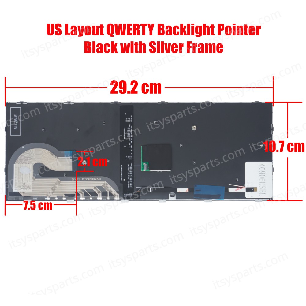Keyboard Laptop Keyboard for HP EliteBook 840 G5 846 G5 745 G5 US Backlit Silver Frame W/Pointer OEM(Ref.40906USBL) 
