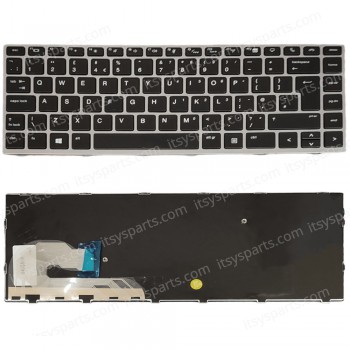 Keyboard Laptop Keyboard for HP EliteBook 840 G5 846 G5 745 G5 UK Silver Frame No Pointer OEM(Ref.40906UKNOPOINTER) 