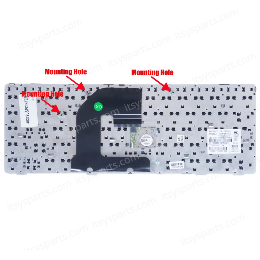 Keyboard - Keyboard Laptop HP Probook 6460b 6465b 6470b 6470b 6475b 6460b 6465b 6470b 6475b 8460p 8470w OEM (Ref.40279USPOINTER)